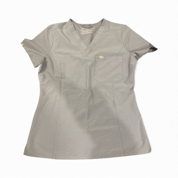 Figs Tops - FIGS Women's Gray blue Short Sleeve Top